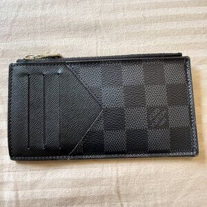 Louis Vuitton N64038 Coin Card Holder Black Damier Graphite Compact Wallet